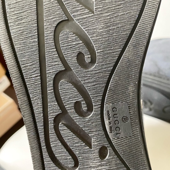 Gucci GG Monogram Black Fabric High Top Sneakers - Picture 5 of 7